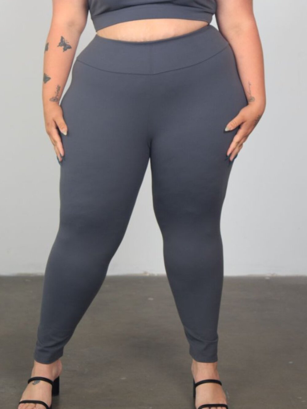 Plus Size Leggings Grey 2X